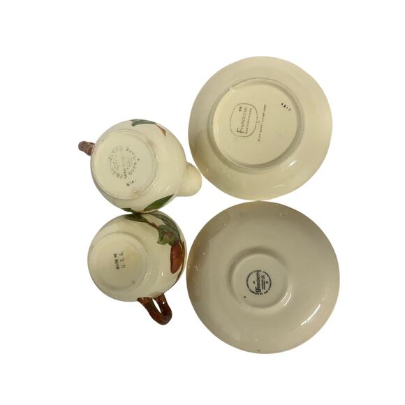 Franciscan Red Apple 7 Pieces-Berry Bowls (2) Creamer (1) Cup (1), Saucers (3) - Picture 4 of 4
